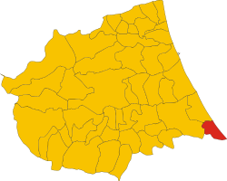 Map of comune of Silvi (province of Teramo, region Abruzzo, Italy)